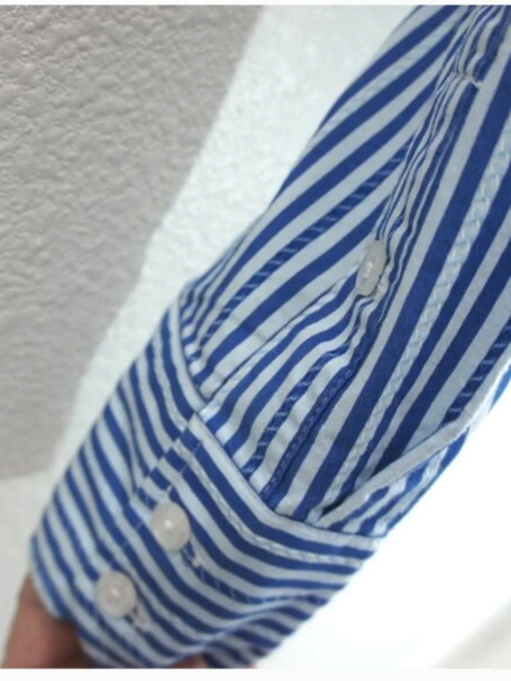 Cabi Blue Stripe Cotton Blend Blouse size M